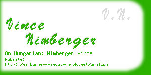 vince nimberger business card